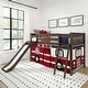 preview thumbnail 17 of 20, Max and Lily Classic Twin-Size Low Loft with Easy Slide and Curtain Clay