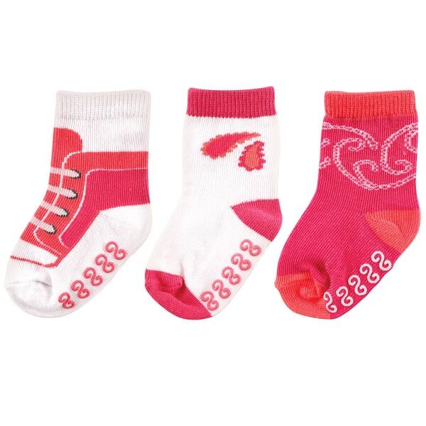 slide 1 of 1, Yoga Sprout Baby Girl Socks, Paisley Paisley - 0-6 Months
