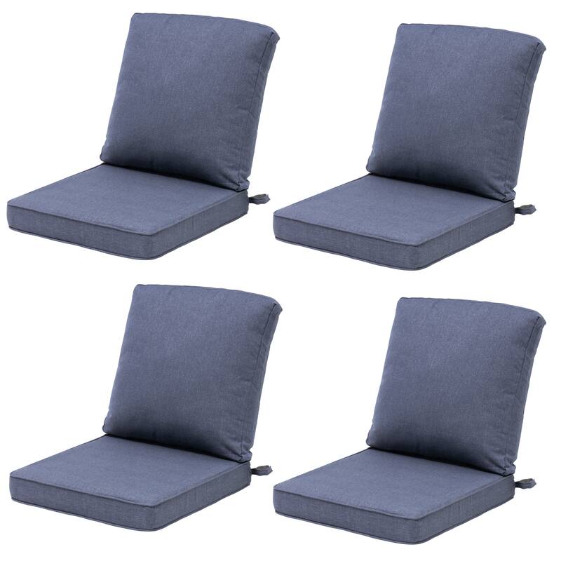 22 x 21 in Outdoor Patio Deep Seat Cushions Set Water Resistant - SKY - 4PC