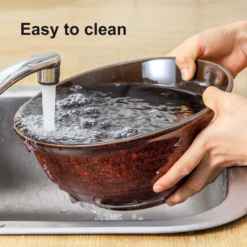 Serving Bowls, 84 Ounce Ceramic Mixing Bowls Set of 2 for Kitchen, Large Salad Nesting Bowls Microwave & Dishwasher