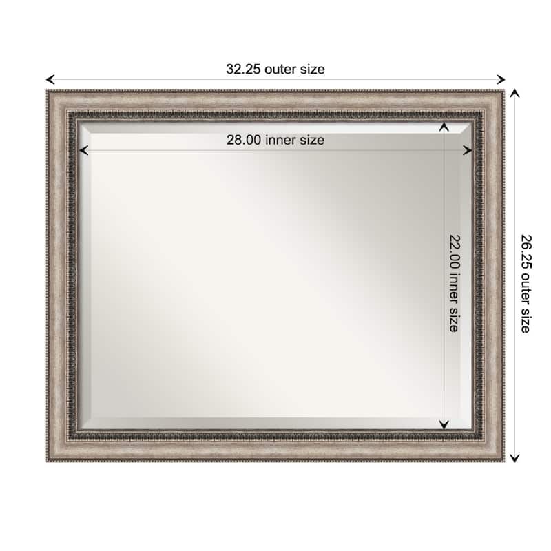 Beveled Wall Mirror - Lyla Ornate Silver Frame - Lyla Ornate Silver - 32.25 x 26.25-inch