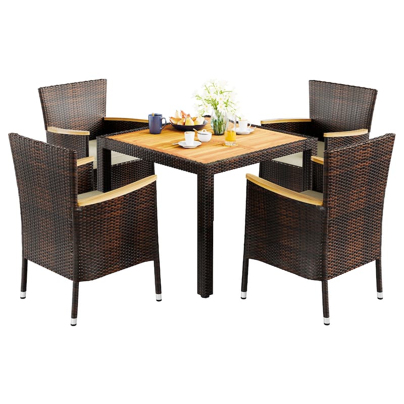 Futzca Outdoor Patio Dining Set with Table and Chairs, 5 Or 7 Pieces - N/A