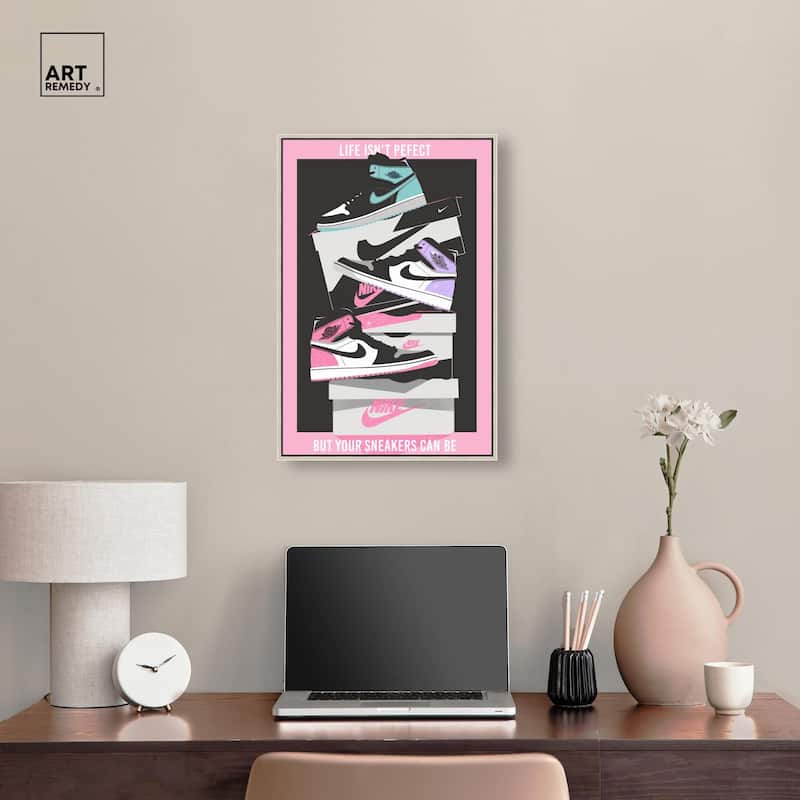 Pastel Big Sneaker Stack Canvas by Art Remedy