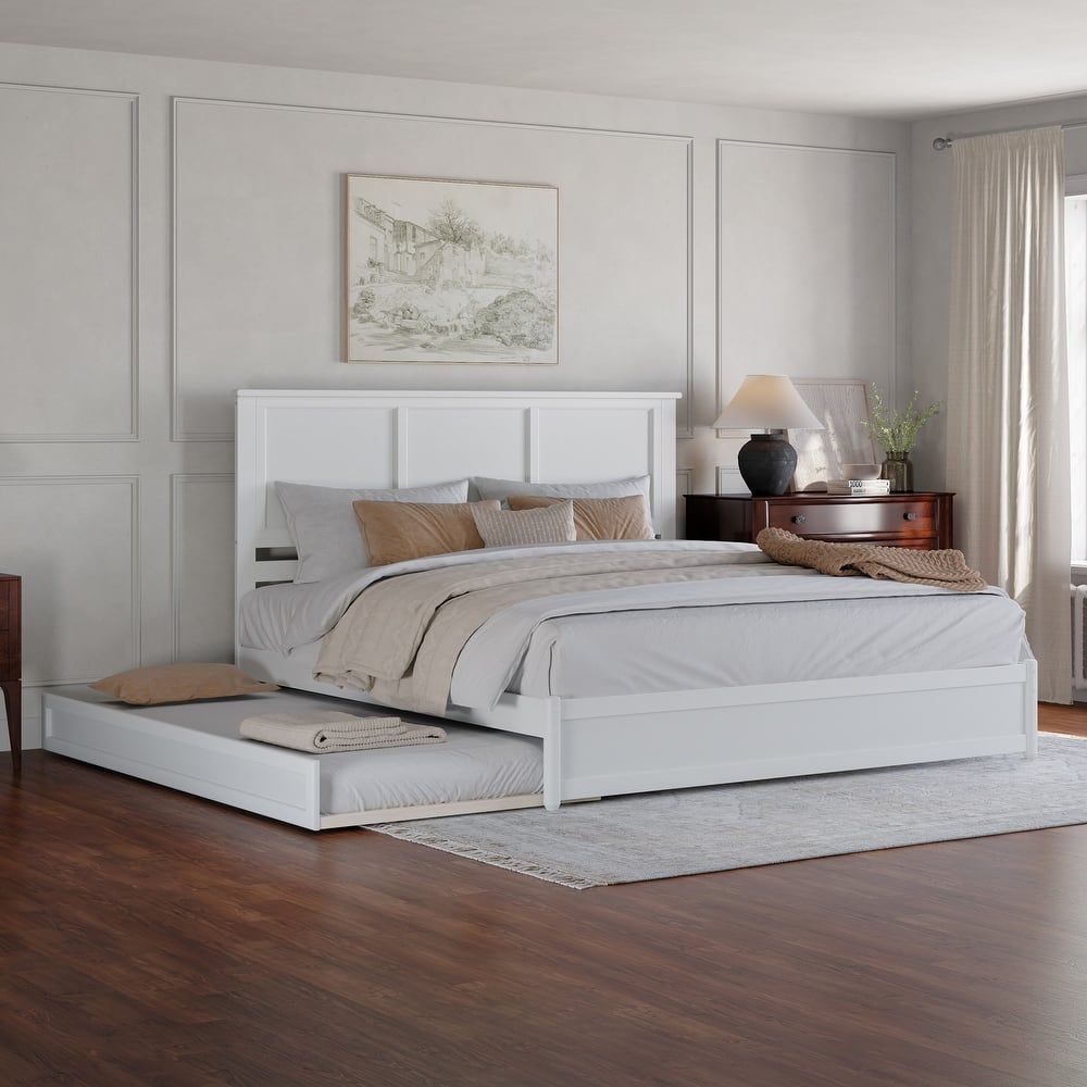 Felicity Platform Bed with Panel Footboard and Twin XL Trundle