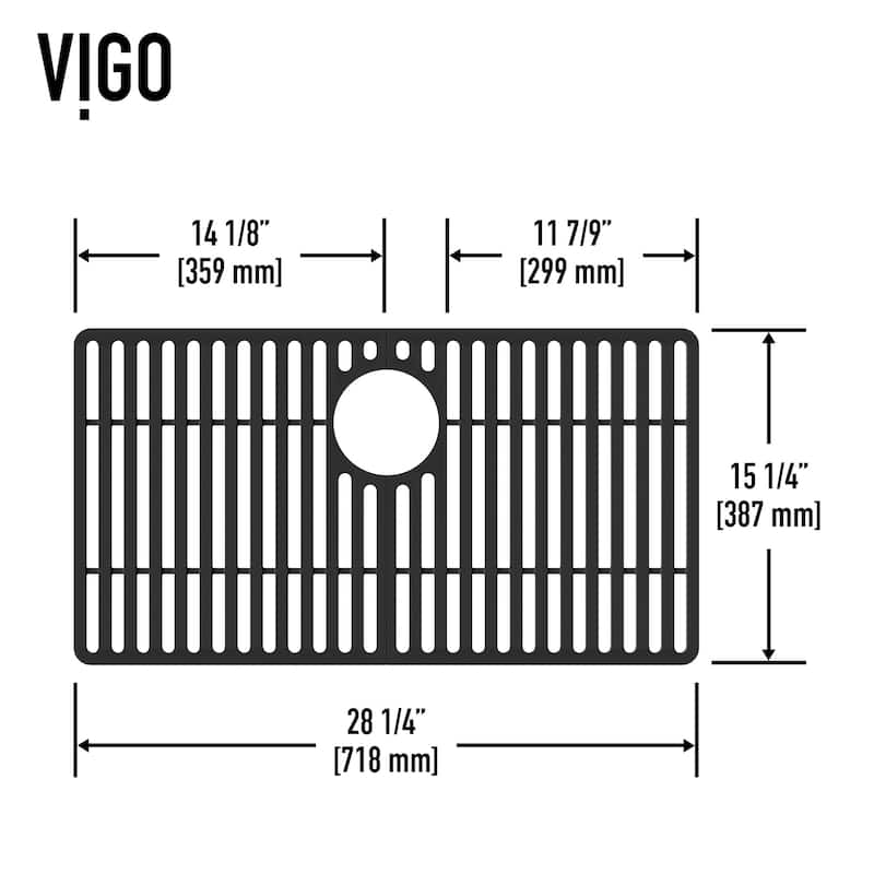 VIGO 28" L X 15" W Silicone Protective Bottom Grid for Kitchen Sink