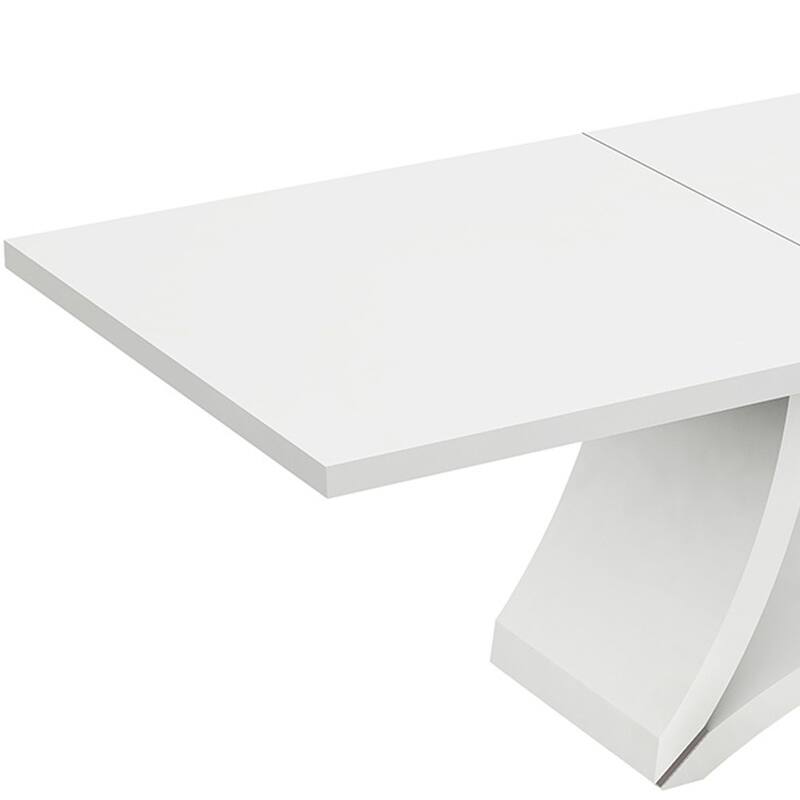 HomeRoots 98" White Solid Manufactured Wood Dining Table - 98.00 in. x 30.00 in. x 43.00 in.
