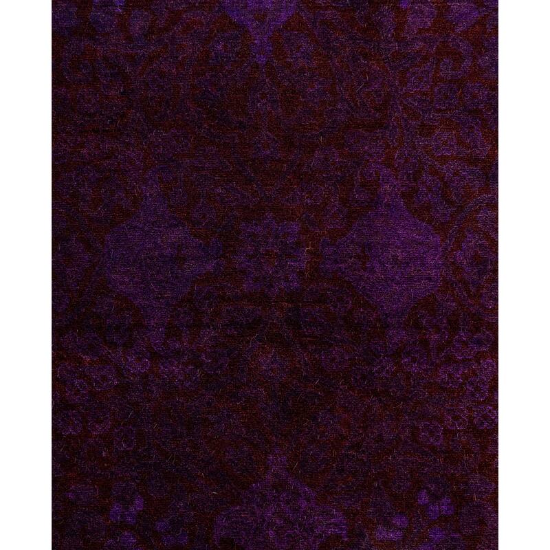 Overdyed One-of-a-Kind Hand-Knotted Area Rug - Purple - 6' 1" x 9' 1"