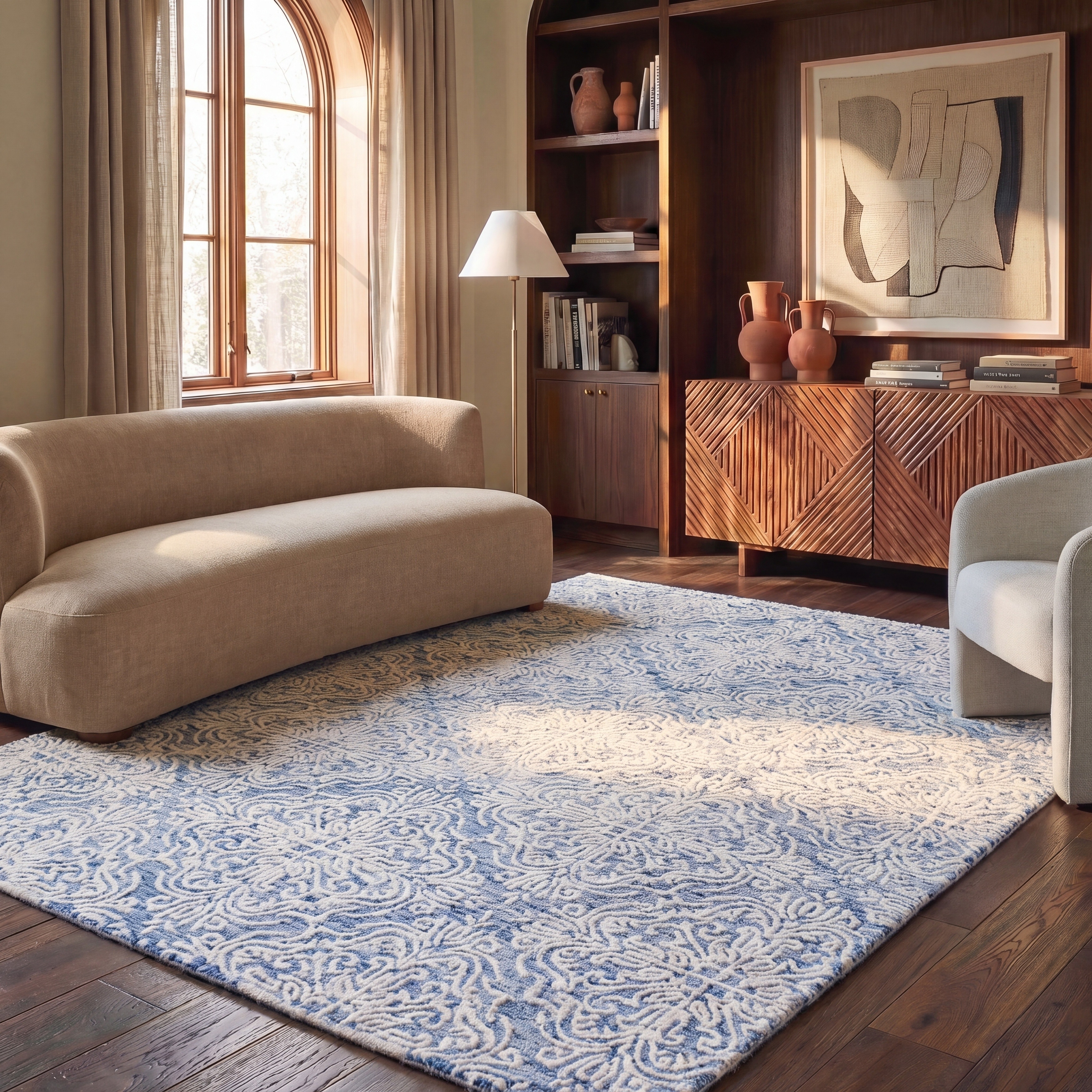 SAFAVIEH Handmade Blossom Gertrida Modern Floral Wool Rug