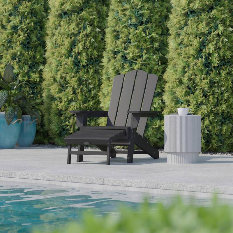 Flash Furniture FFOF81757 Jean 34" Wide Polyethylene Adirondack Chair