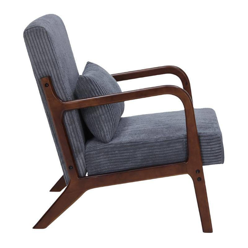 Mid-Century Modern Accent Chair, Arm Chair Living Room Chairs with Pillow