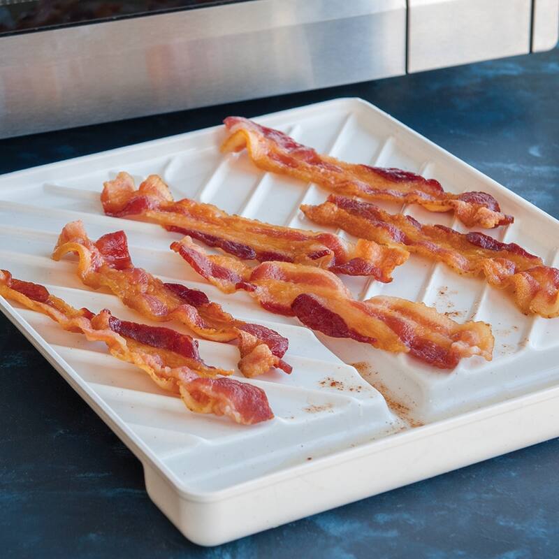 Nordic Ware Microwave Safe Bacon Tray & Food Defroster - White