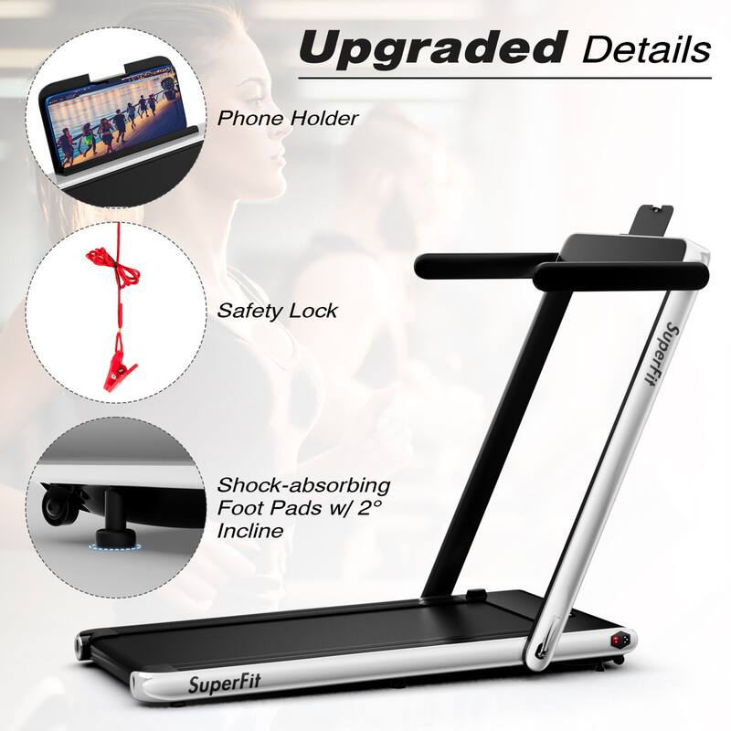 Gymax Motorized Treadmill Folding Under Desk Electric Treadmill - 49'' x 27'' x 42''