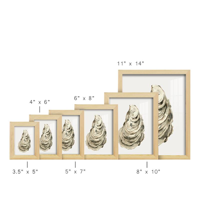 Neutral Oyster Study I -Framed Print w/glass-Cherry Red