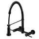 preview thumbnail 1 of 12, Concord Two-Handle Wall Mount Pull-Down Kitchen Faucet Matte Black