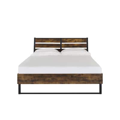 Juvanth Rustic Oak & Black Finish E. King Bed
