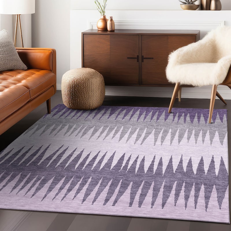 Machine Washable Indoor/ Outdoor Chantille Ombre Contemporary Rug