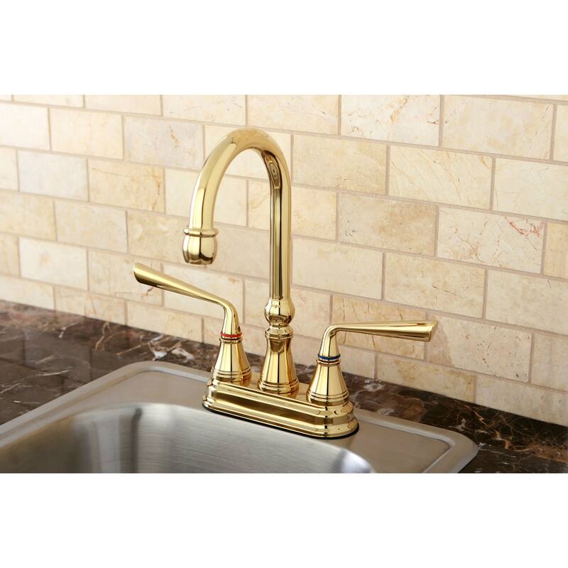 Kingston Brass Silver Sage Deck Mounted Bar Faucet with Metal Lever