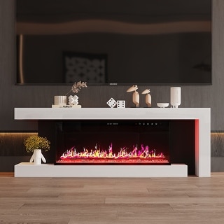Stylish Electric Fireplace TV stand: Remote - controlled Operation and Adjustable Heating for Comfort