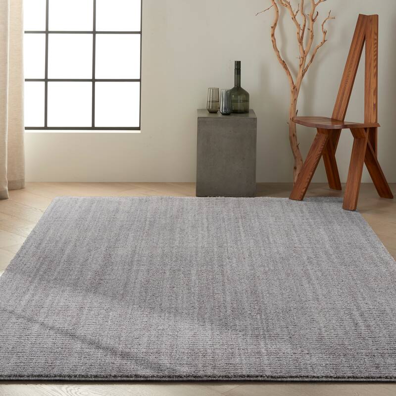 Calvin Klein Ridge Modern High Low Ribbed Area Rug - 5'3" x 7'3" - Grey - Rectangle