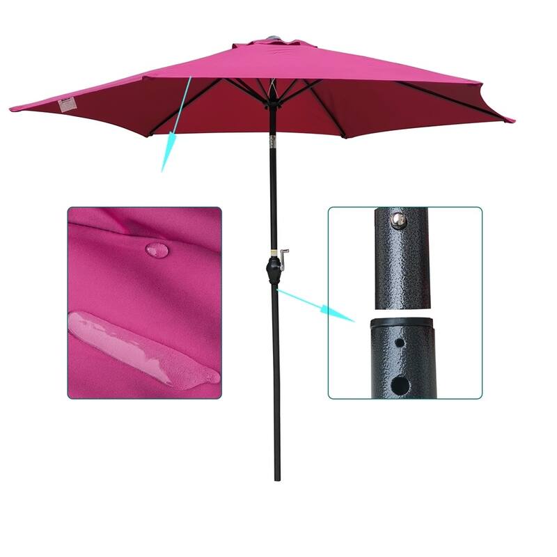 Amada 9-foot Steel Patio Umbrella with Tilt and Crank