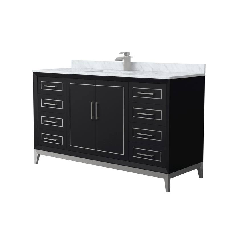 Wyndham Collection WCH515160S-NAT-UNSMXX Marlena 60" Free Standing - Black / Brushed Nickel Hardware