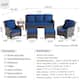 OVIOS 6-piece Rattan Wicker Patio Furniture Set Swivel Rocking Chair Set