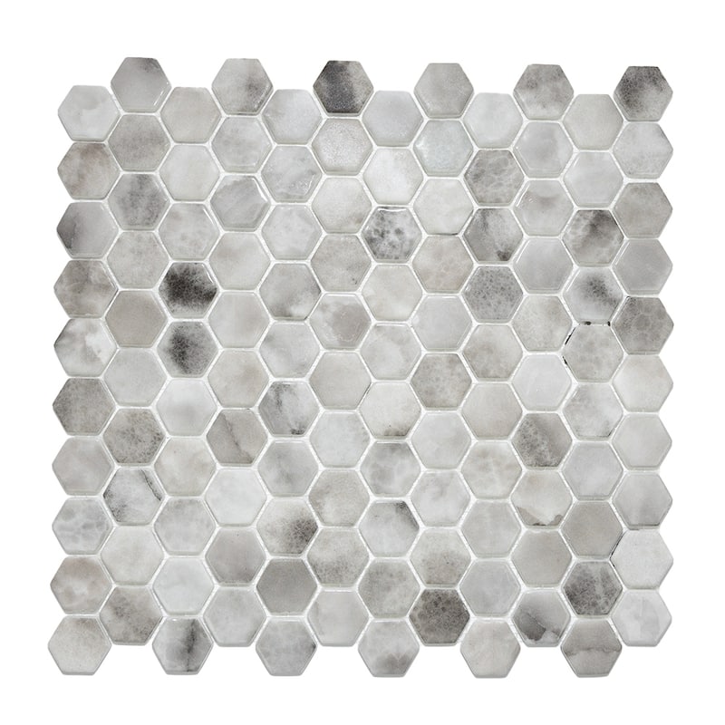 Eterna Hex 1x1 Glass Hexagon Mosaic Tile - Floor, Wall & Backsplash