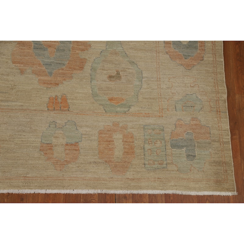 Oushak Turkish Area Rug Handmade Vegetable Dye Wool Carpet - 9'0"x 11'11"
