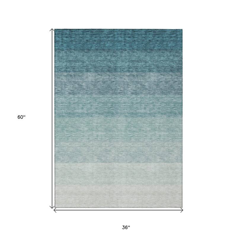HomeRoots Ombre Transitional Rectangle Outdoor Rug