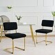 preview thumbnail 8 of 28, Teddy Dining Chair Set of 2 with Upholstered Back Accent Chair and C-Shaped Metal Legs Vanity Chair, Student Desk Chair