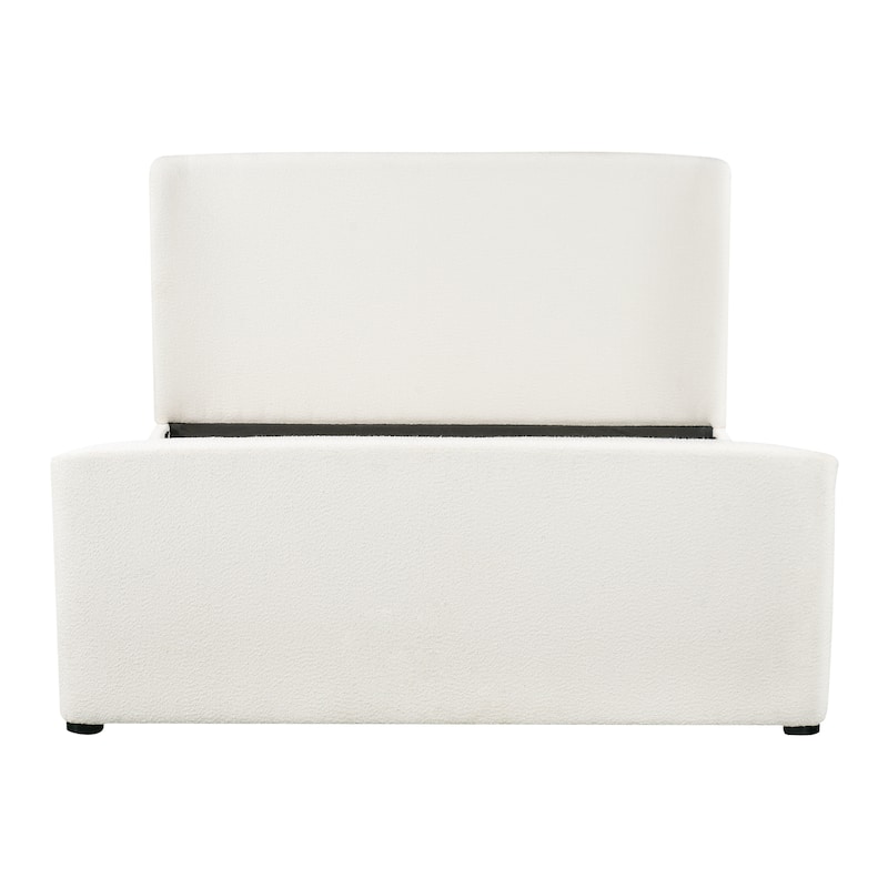 Christopher Knight Home - Soft Pack Modern Upholstered Boucle Bed Frame with Curved Headboard