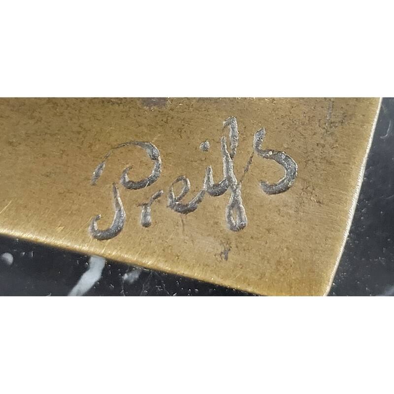 Art Deco Bronze Dancing Woman Sculpture On Marble Base Elegant Figurine