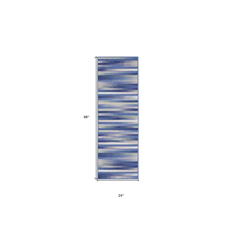 Jawa Power Loomed Distressed Abstract Modern Non Skid Stain Resistant Area Rug By HomeRoots - 96' X '24' X '0.39