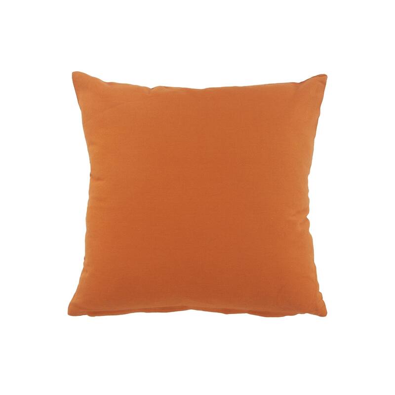 20" Cinnamon Orange and White Embroidered Border Square Throw Pillow
