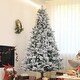 preview thumbnail 2 of 7, 7.5ft Flocked Christmas Tree with 500 Lights, Snowy Tips and Metal Stand