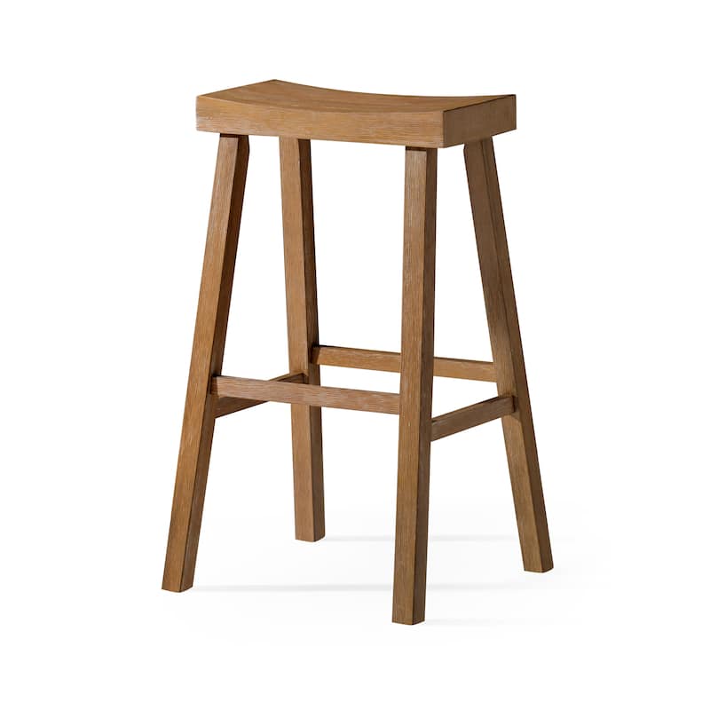 Maven Lane Vincent Kitchen Dining Wooden Stool - Antiqued Natural - Bar Height