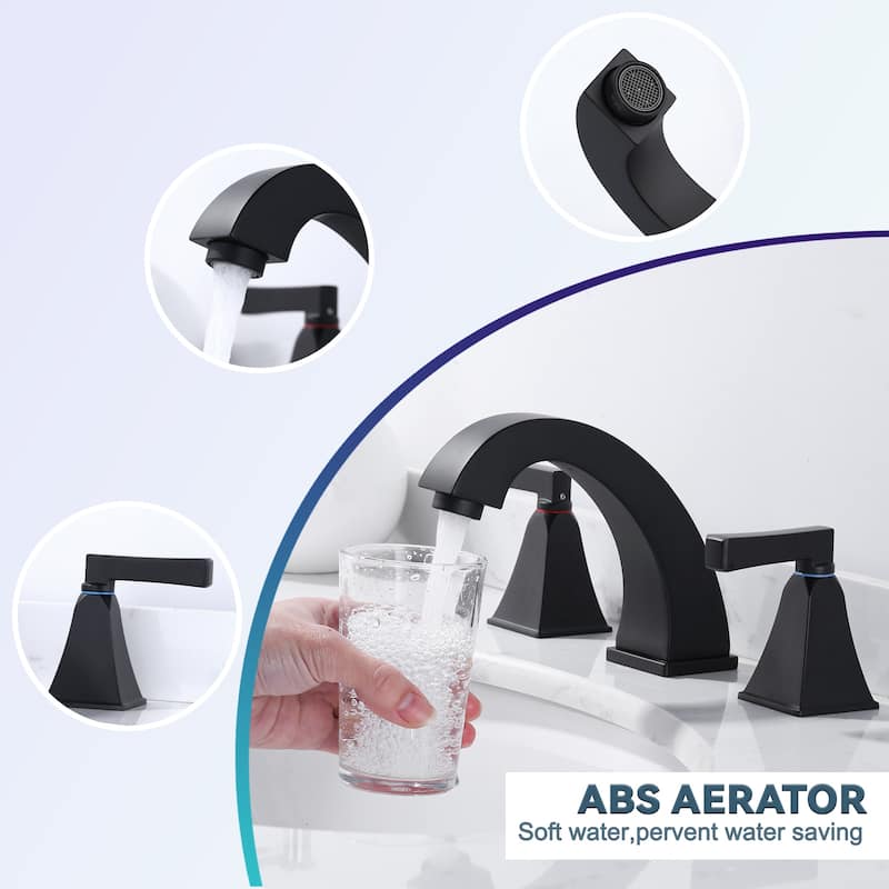 WOWOW 8 in. Widespread Double Handle Bathroom Faucet