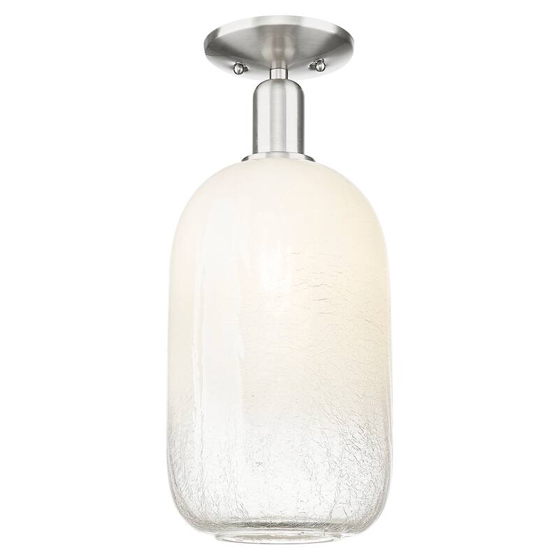 Innovations Lighting Downtown Urban - Brookhaven Cloche - 1 Light 7" Semi-Flush Mount Light - Opal Shade/Brushed Satin Nickel