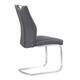 Leatherette Dining Chair with Cantilever Base, Set of 2, Silver and Gray