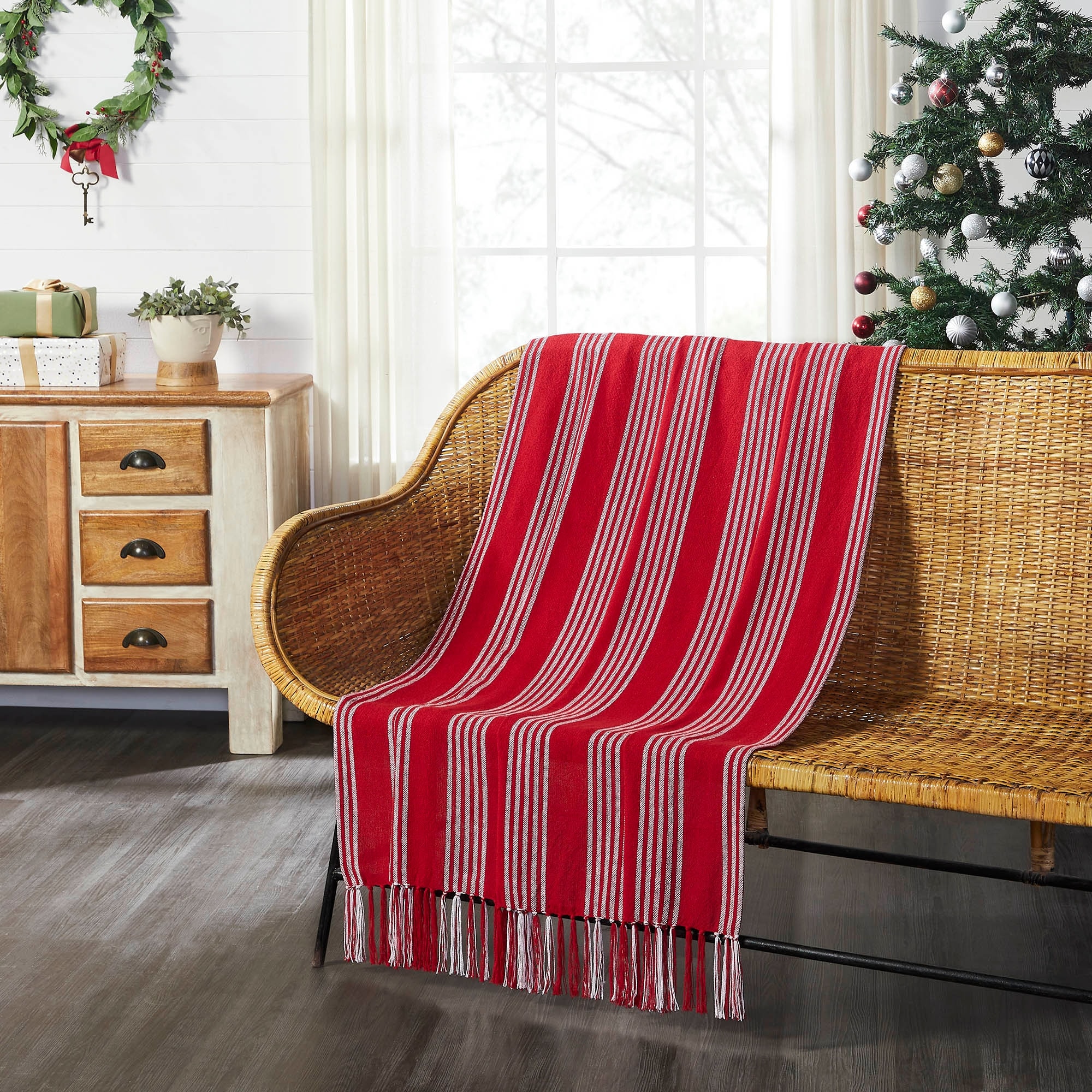 Arendal-Red-Stripe-Woven-Throw