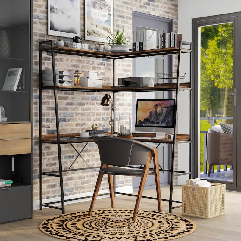 Easton Industrial 47-inch Steel Computer Desk with USBs by Furniture of America