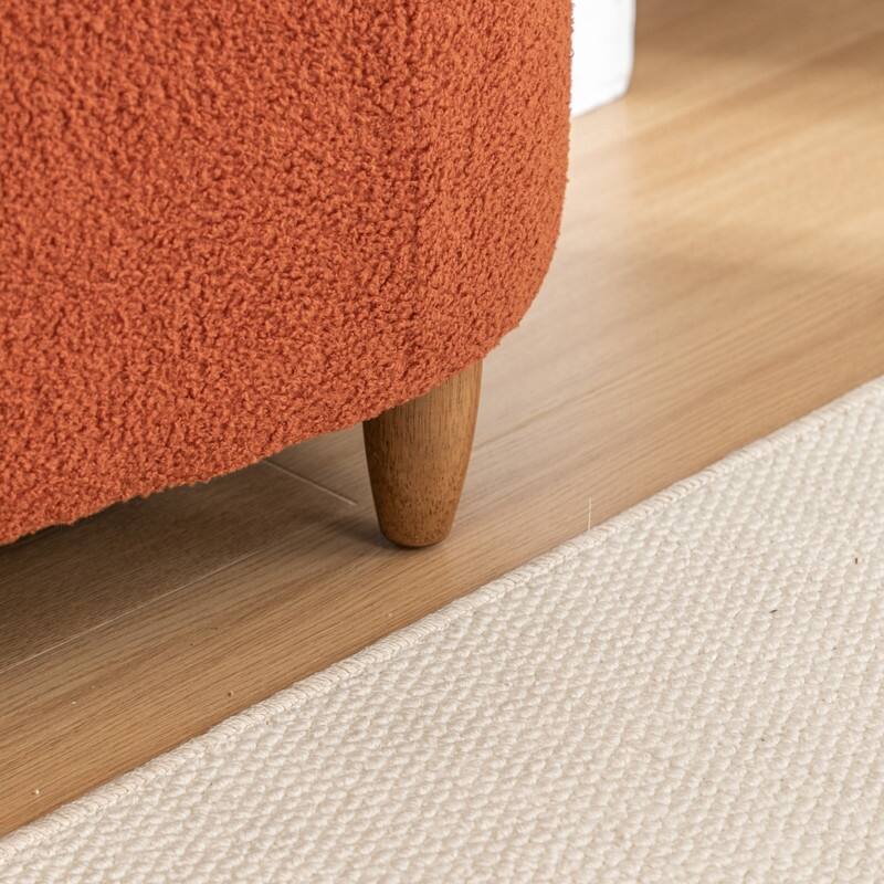 Modern Glam Teddy Fabric Upholstered Storage Ottoman Bench