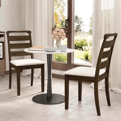 Set of 2/4 Wooden Dining Chairs Upholstered Kitchen Armless Chairs