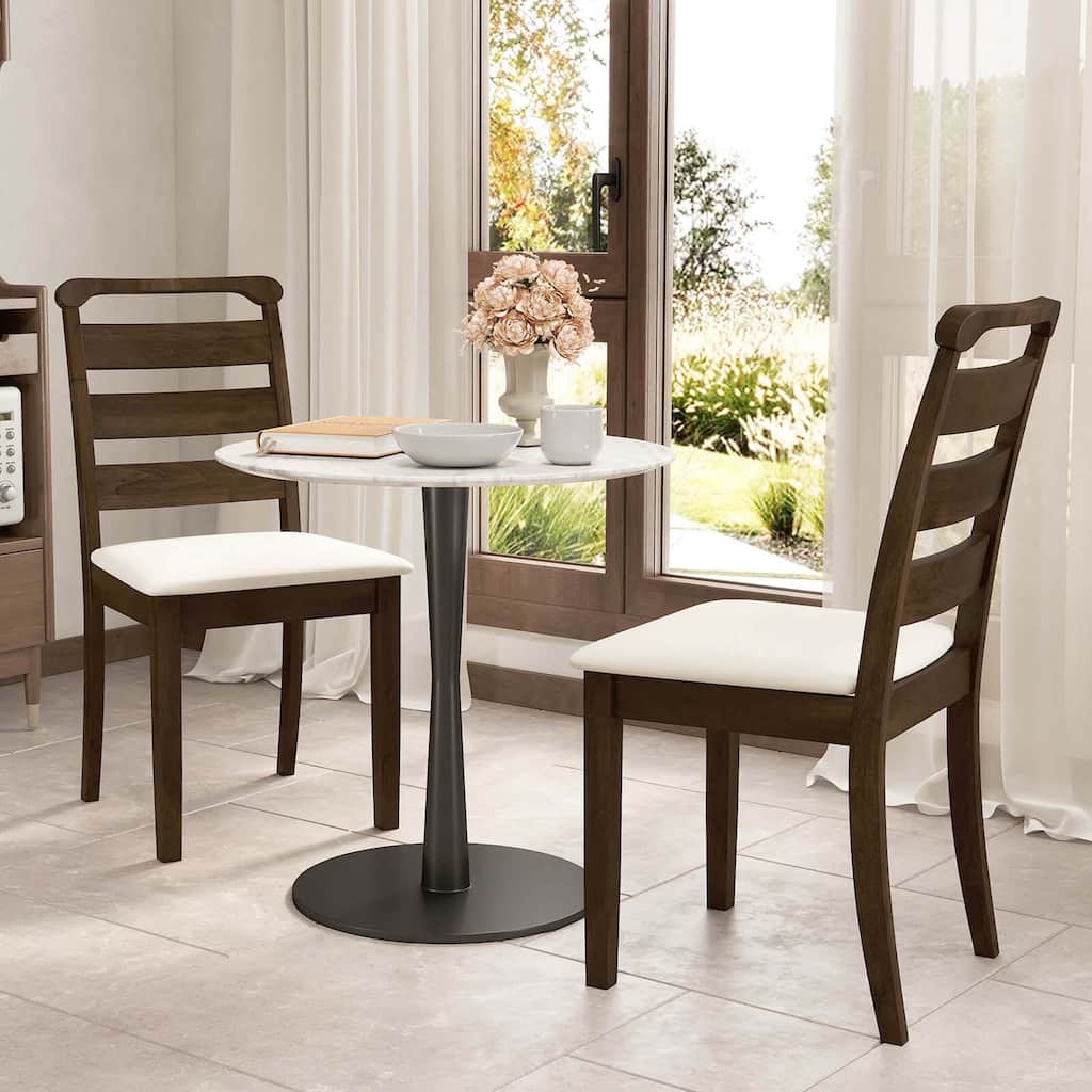Set of 2/4 Wooden Dining Chairs Upholstered Kitchen Armless Chairs