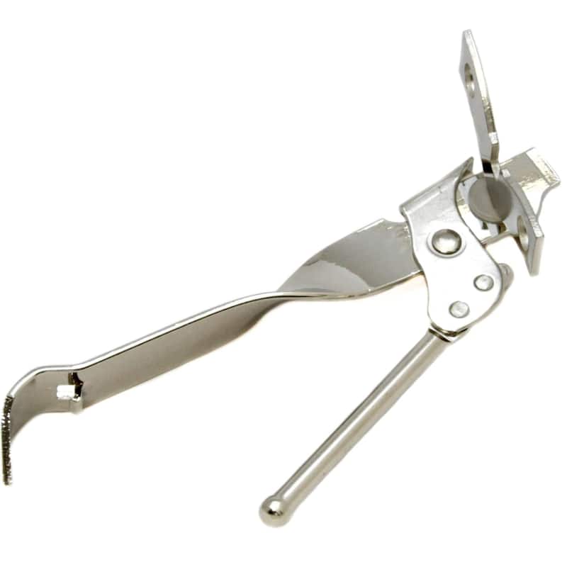 Chef Craft Durable Metal Manual Hand Can Opener with Can Tapper - Silver