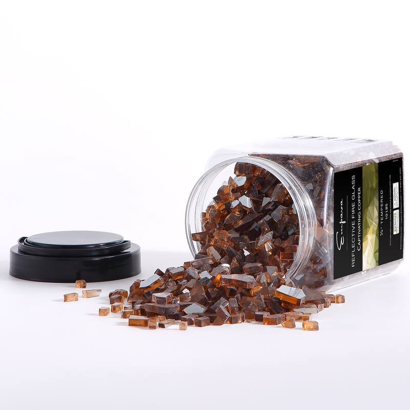 10 lbs. 1/4-in Copper Reflective Tempered Fire Glass for Gas Fire Pit