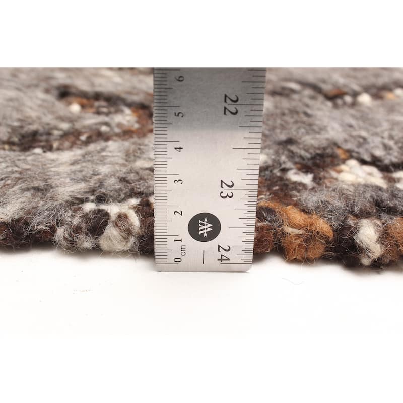 ECARPETGALLERY Braid weave Sienna Dark Grey Wool Rug - 5'3 x 7'6