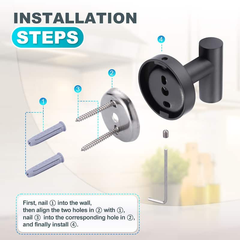 WOWOW Stainless Steel J-Hook Robe/Towel Hook 2 PCS