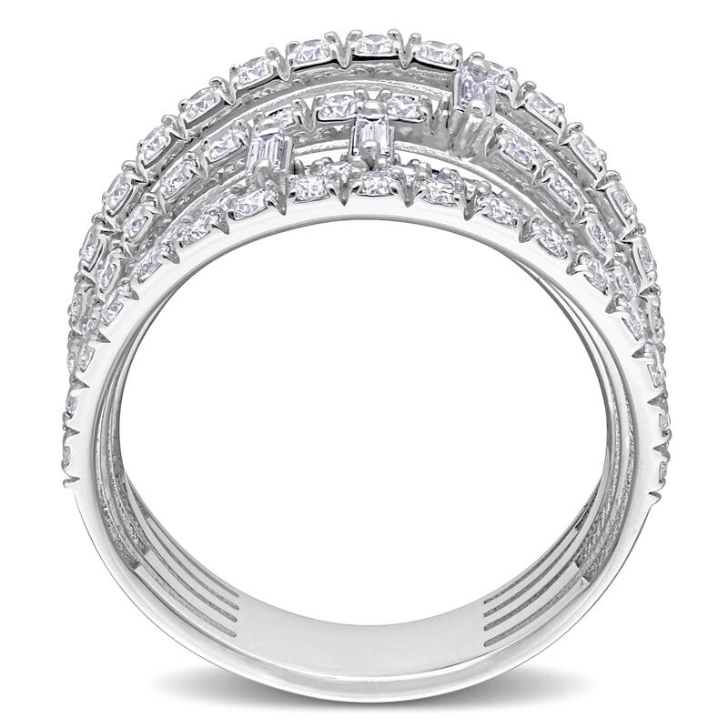Miadora 2ct TDW Parallel Baguette-Cut Diamond Split Shank Ring in 14k White Gold