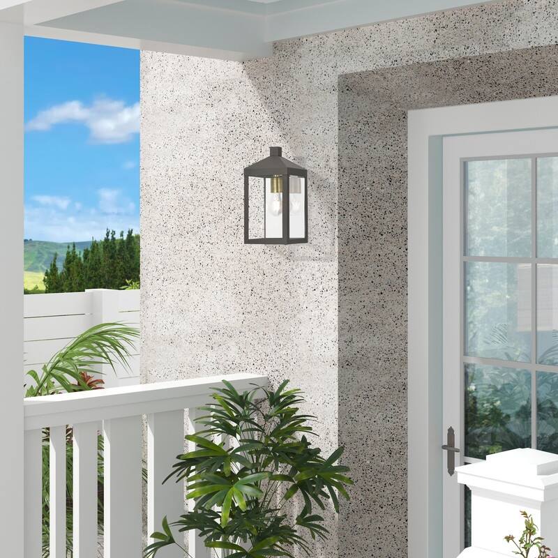 Livex Lighting 1-light Bronze Outdoor Wall Lantern, 20582-07 - 6.25" W. x 12.75" H x 6.25" Ext